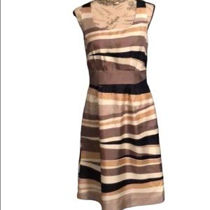 Banana Republic wedge stripe Dress navy cream gold